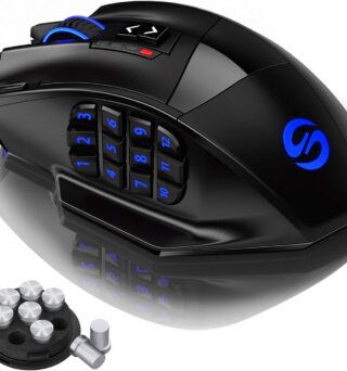 UtechSmart Venus Pro RGB Wireless MMO Gaming Mouse, 16,000 DPI Optical Sensor, 2.4 GHz Transmission Technology, Ergonomic Design, 16M Chroma RGB Lighting, 16 programmable Buttons, Up to 70 Hours