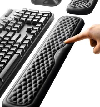 Vaydeer Wrist Rest for Keyboard and Mouse, Computer Ergonomic Wrist Support Pad, Soft Memory Foam Arm Cushion for Desk, Palm Hand Office Laptop Typing